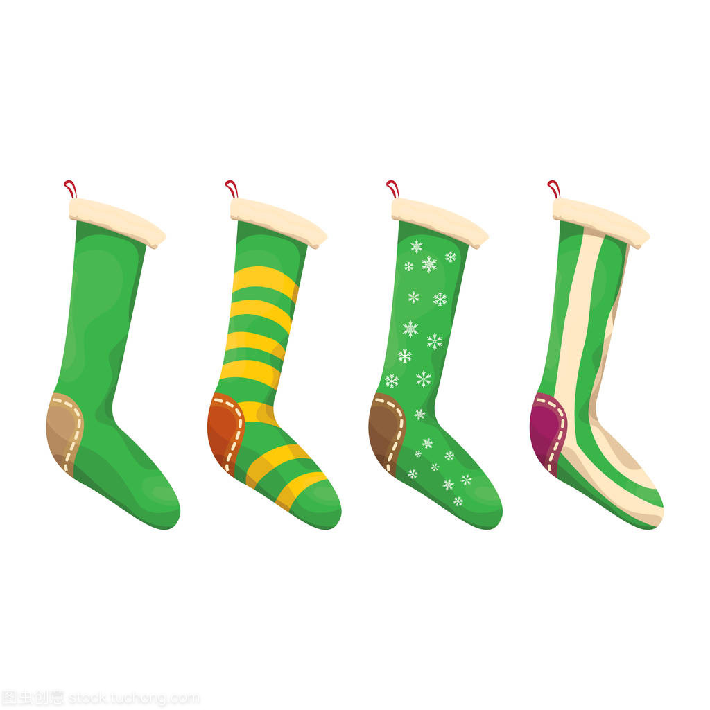 矢量卡通可愛圣誕襪